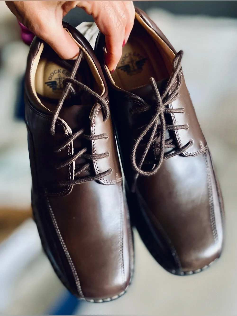 New Dockers Men’s Brown Leather Lace-Up Derbys